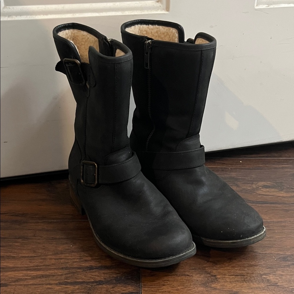 UGG Black Leather Boots